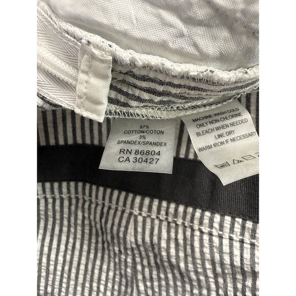 Magaschoni Gray And White Stipend Capri Pants Size 14 - Picture 4 of 5